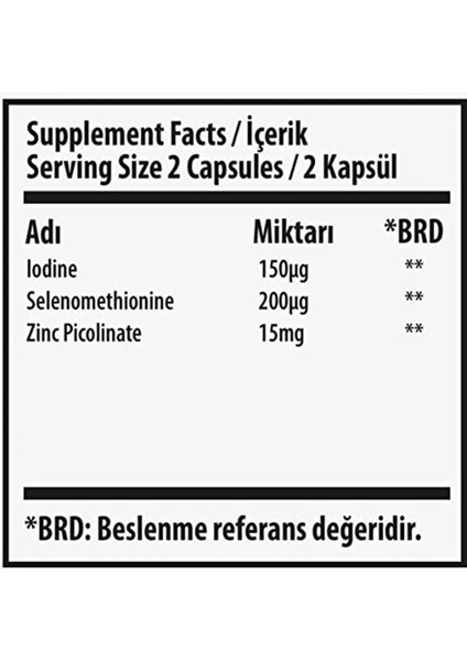 Swiss Bork® Thyromix (Iyot & Selenyum & Çinko Pikolinat) 30 Vegan Kapsül