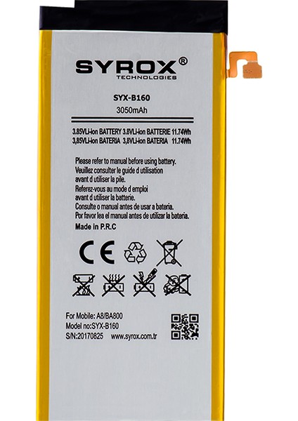 A8 (BA800) Batarya 3050 Mah B160