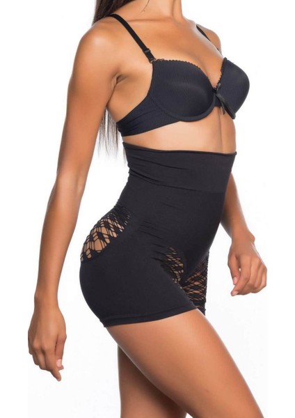 Emay Siyah Dikişsiz Yüksek Bel Paçalı Korse 2064 fiyatları