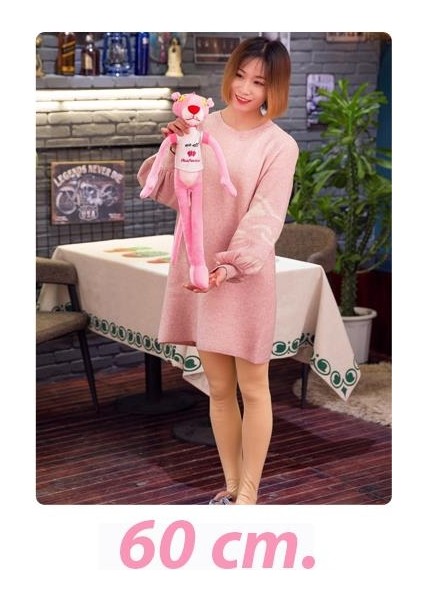 Ithal Kumaş Efsane The Pink Panther Pembe Panter Aksiyon Figür Tişörtlü Peluş Oyuncak 60 Cm.