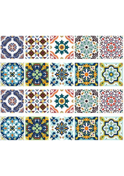 20 Adet Mozaik Duvar Fayans Çıkartmalar Mutfak Banyo Kiremit Çıkartmaları # 1 10X10 cm (Yurt Dışından)