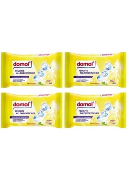 Rossmann Domol Hijyen Mendili Çok Amaçlı Limonlu 50X4