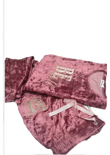 Kadın Uzun Kollu Kışlık Spor Kadife Pijama Takımı fiyatları