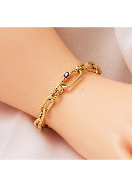 14 Ayar Altın Gözlü Tiffany Zincirli Bileklik fiyatları