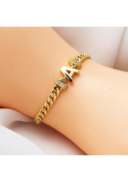 14 Ayar Altın A Harfli Bileklik fiyatları