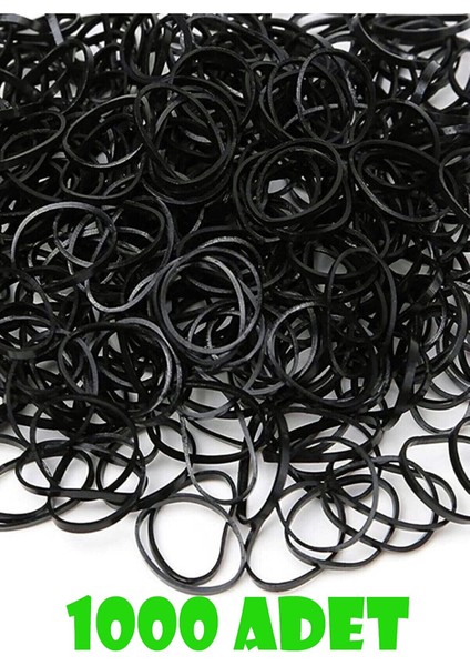 1000 Adet Siyah Saç Örgü Lastiği