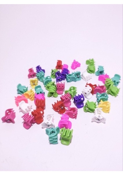 50 Adet Karışık Renkli Küçük Boy Minik Tırmık Mandal Toka Kadın Saç Tokası