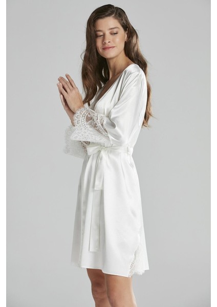 6'lı Kaplı Midi Gecelik Sabahlık Set 6015 Ekru modelleri