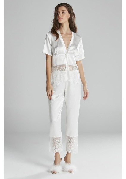 6'lı Kaplı Midi Gecelik Sabahlık Set 6015 Ekru fırsatları