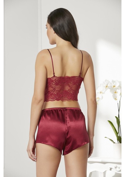 4lü Gecelik Sabahlık Şort Çeyiz Set 7005 Bordo fiyatları