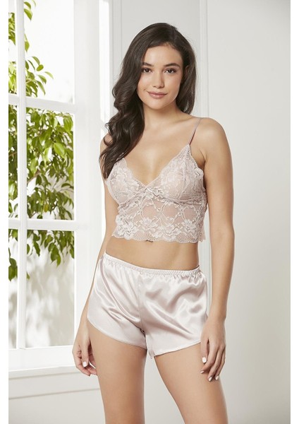 4lü Gecelik Sabahlık Şort Çeyiz Set 7005 Pudra indirimleri