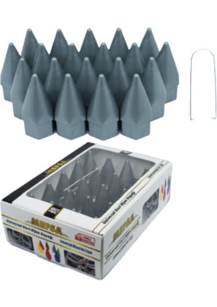 Sivri Bijon Kapağı - Gri Bijon Kapağı - Jant Bijon Kapağı - Bijon Kapağı - Araba Bijon Sivri 17MM