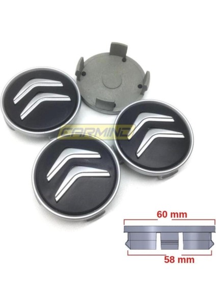 Citroen Siyah Jant Göbeği 58MM fiyatları