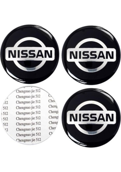 Nissan Jant Göbeği Arma Yapışkanlı 4'lü Set