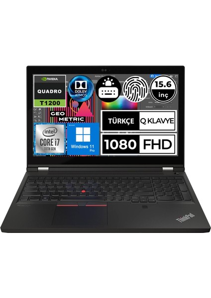 Thinkpad P15 20YQS2J512A3 I7-11850H 32GB 512SSD T1200 15.6" Fullhd W11P Taşınabilir Iş Istasyonu