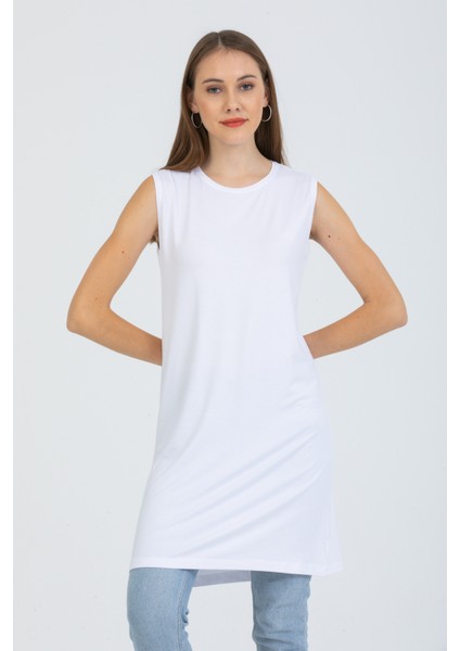 Kadın Sıfır Kol Kurtarıcı Penye Içlik Tunik