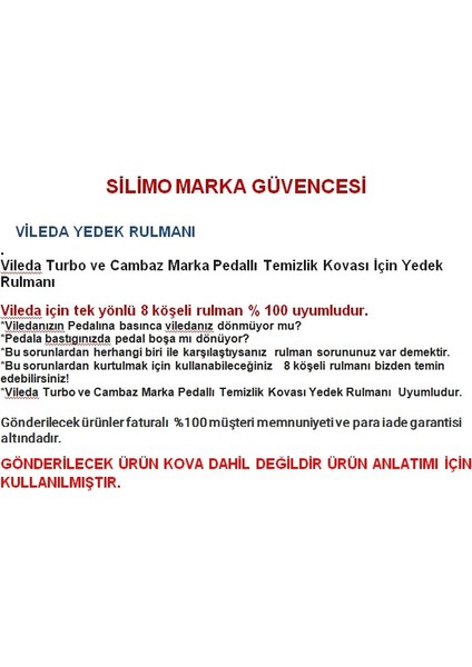 Silimo 3 Adet Vileda Turbo Pedallı 08 14 12TAMIR Rulmanı Boşa Dönme 3 Adet