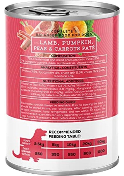 Choice Köpek Maması Konservesi, Kuzulu ve Balkabaklı, Tahılsız, Yetişkin, 400 G