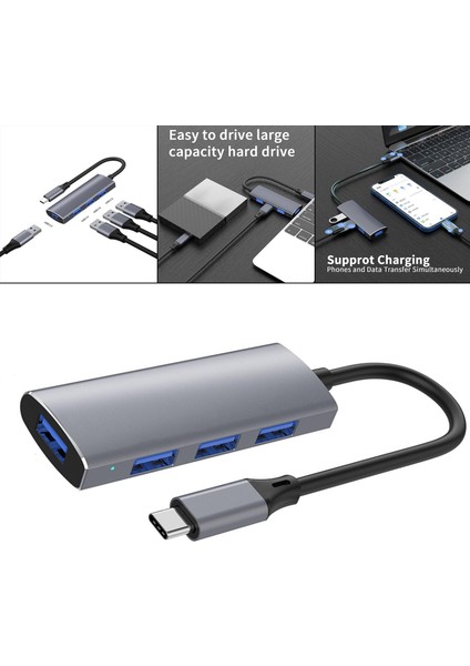 4 Arada 1 USB C Hub Kart Okuyucu Tablet Klavye Genişletici 3 USB 2.0(Yurt Dışından)