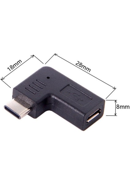 2 Adet 90 ° Mikro USB Dişi Ila Erkek Adaptörü S7,