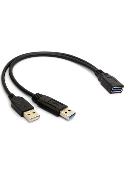 Çift 2 Bağlantı Noktası USB 3.0 Dişi - USB Erkek Başlığı Uzantısı Y Kablo Adaptörü (Yurt Dışından)