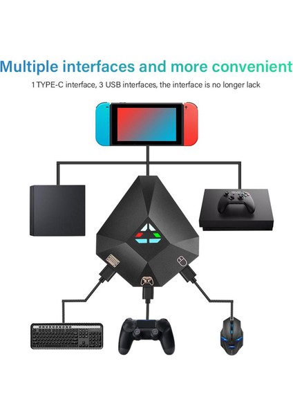 N-Switch Için Siyah USB Klavye Fare Dönüştürücü Adaptörü, Profesyonel