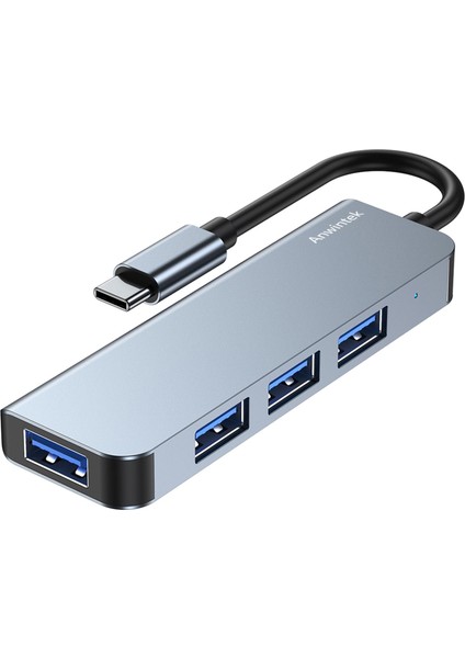 Alüminyum Slim - USB 3.0 USB 2.0 4 Port Hub Adaptör