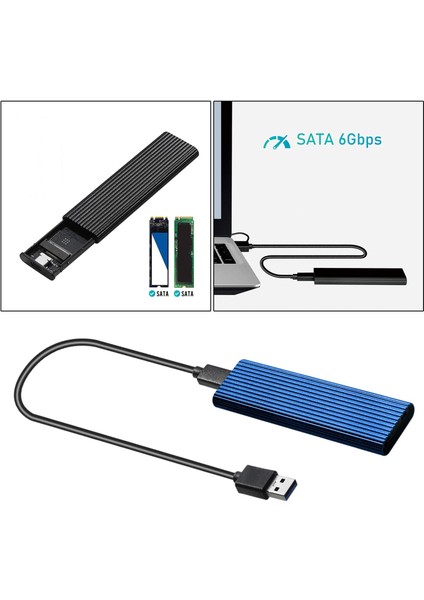 M.2 - USB 3.1 Okuyucu Dönüştürücü Muhafaza Kılıfı Taşınabilir Mavi