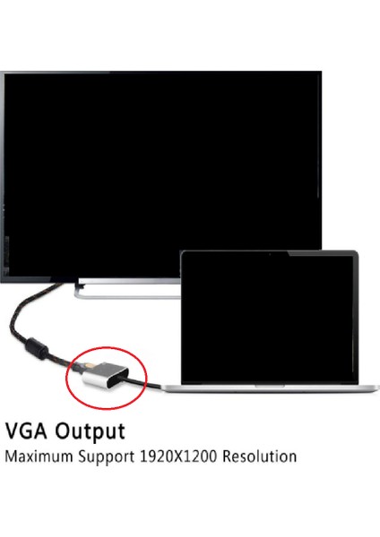 USB タイプ C () - 4K VGA Av Adaptör Video Dönüştürücü