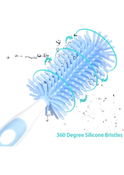 Uzun Saplı Silikon Biberon Temizleme Fırçası - Mavi (Yurt Dışından)