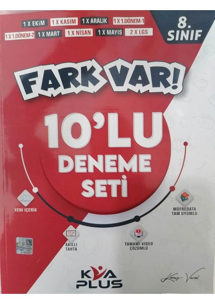 Plus 8.Sınıf LGS Fark Var 10 Deneme Seti LGS Deneme