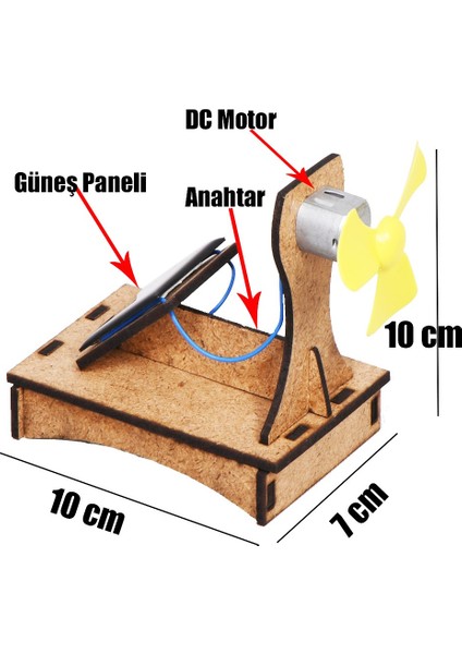 Eğitici Hobi Okul Projesi-4 Güneş Paneli ile Motor Çalıştırma Yapım Seti - Demonte Ürün