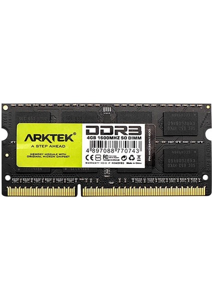 AKD3S4N1600 4gb Ddr3 1600MHZ CL11 Notebook Ram