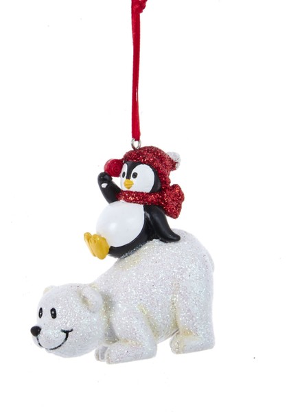 Atkılı Penguen & Kutup Ayısı Yılbaşı Ağaç Süsü – 7.5cm