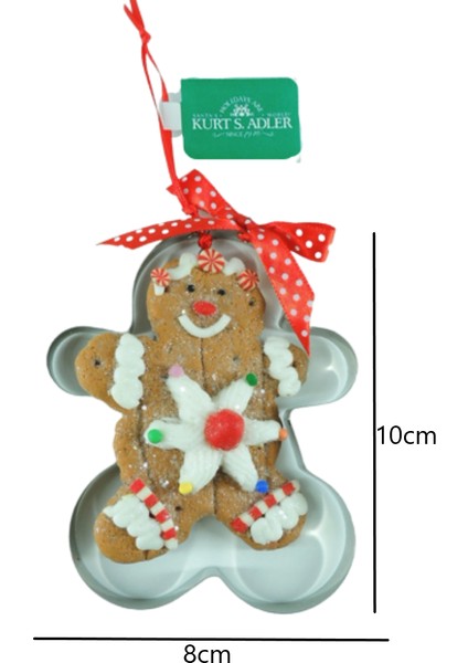 Kurabiye Kalıbı İçerisinde Renkli Gingerbread Man Yılbaşı Süsü – 10cm modelleri