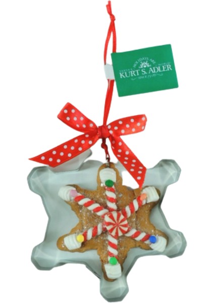 Kurabiye Kalıbı İçerisinde KırmızıBeyaz Kar Tanesi Yılbaşı Süsü – 9cm modelleri