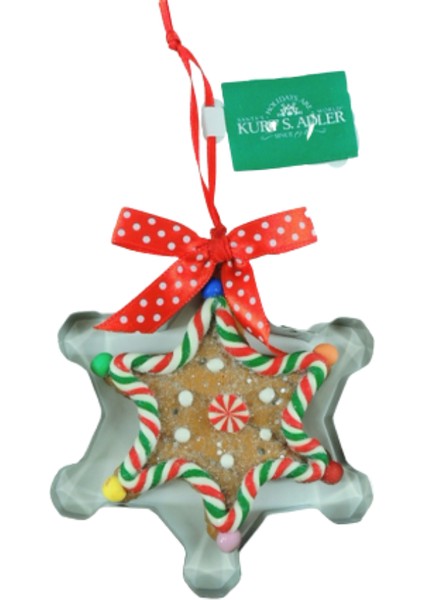 Kurabiye Kalıbı İçerisinde Renkli Kar Tanesi Yılbaşı Süsü – 9cm