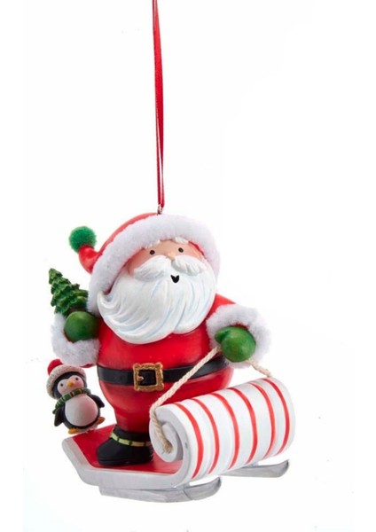 Kızaklı Noel Baba Yılbaşı Süsü – 10cm