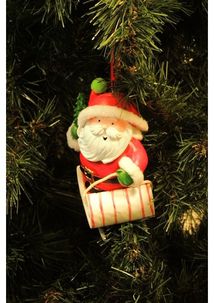 Kızaklı Noel Baba Yılbaşı Süsü – 10cm modelleri
