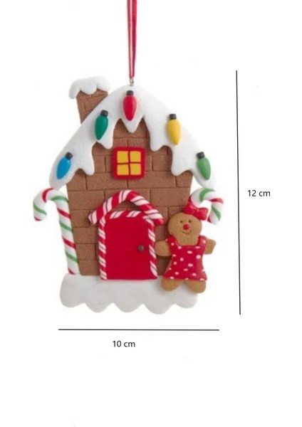 Kırmızı 12 cm Kil Dolgulu Kare Pencereli Yılbaşı Evi Süsü fiyatları