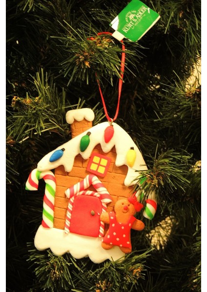 Kırmızı 12 cm Kil Dolgulu Kare Pencereli Yılbaşı Evi Süsü modelleri