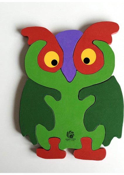 Uğurlu Yeşil Baykuş Ahşap Puzzle Yapboz