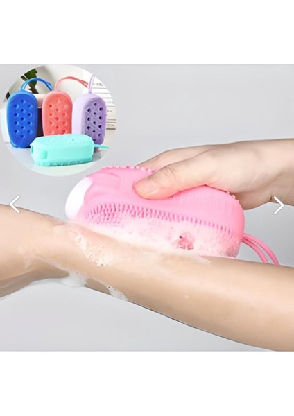 Silikon Banyo Kesesi Katı Sabun Hazneli Süngerli
