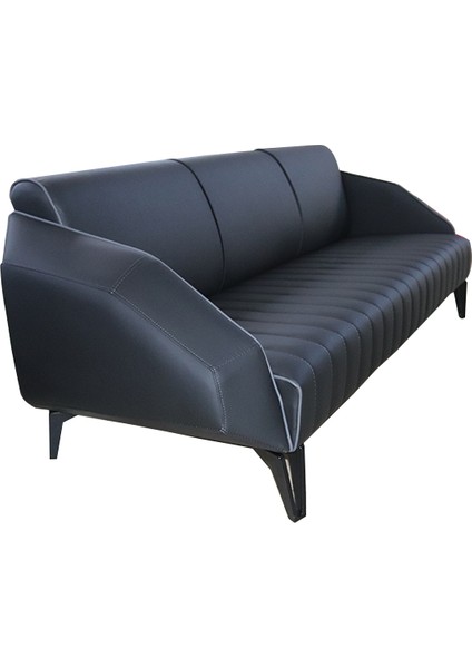 Koltukstilim Sandro Black Üçlü Ofis Kanepe Ofis Bekleme Ofis Mobilyası