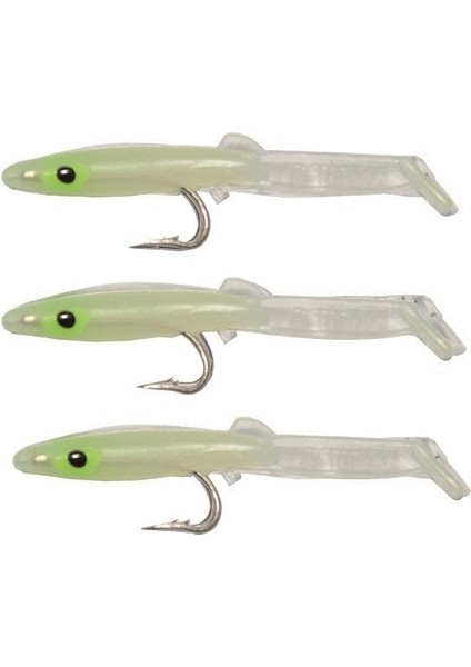3526 Eel Fish 5cm Silikon Zargana Suni Yem 3'lü Paket E13 Glow
