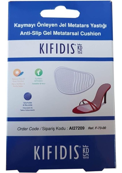 Kifidis Kaymayı Önleyen Silikon Jel Metatars Yastığı 1 Çift