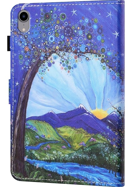 Ipad 10. Gen 10.9 2022 Renkli Çizim Dikiş Akıllı Deri Tablet Kılıfı (Mountain View) (Yurt Dışından) modelleri