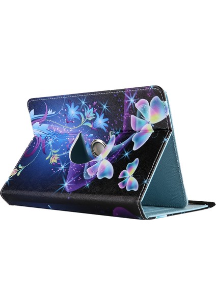 7 Inç Renkli Çizim Deri Tablet Kasası (Mavi Kelebek) Için (Yurt Dışından)