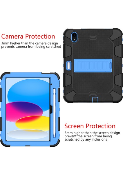 Ipad 10. Gen 10.9 2022 Iki Robot Şok Geçirmez Silikon Pc Koruyucu Tablet Kılıfı (Siyah Mavi) (Yurt Dışından) fiyatları
