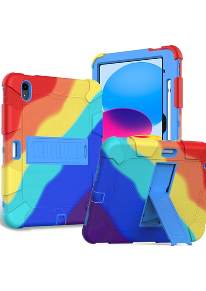 Ipad 10. Gen 10.9 2022 Iki Robot Şok Geçirmez Silikon Pc Koruyucu Tablet Kılıfı (Renkli Mavi) (Yurt Dışından)